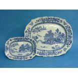 A late-18th century Chinese export blue and white porcelain thirteen piece part dinner service, each