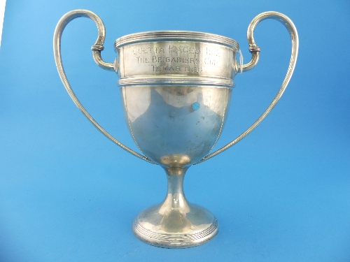 A George V silver two handled Trophy Cup, by Charles Boyton & Son Ltd., hallmarked London, 1912,