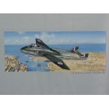 Revell Model Plane Kit Box Original Artwork; circa 1970's, de Havilland Vampire, watercolour, signed