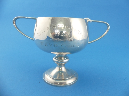 An early 20thC Indian silver two handled Trophy Cup, by Hamilton & Co., Calcutta, of plain - Image 2 of 3