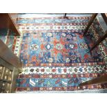 Tribal Rugs; an indigo blue ground Qashqai rug, 61in x 47in (155cm x 120cm), together with another