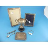 A small quantity of Silver Items, including a propelling pencil by Sampson Mordan Ltd., hallmarked