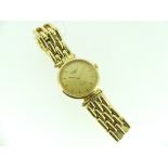 A Longines 18ct gold cased lady's Wristwatch, marked "750", quartz movement, the gilt dial with
