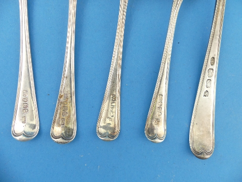 A quantity of assorted silver Flatware, including a George III serving spoon, by John Osborne, - Image 5 of 10