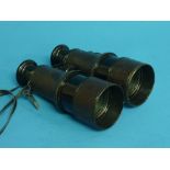 WWI Binoculars by Lemaire, Paris, with fitted leather case embossed 'Oak Leather Goods Co 1916' (2)