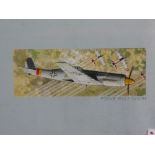 Revell Model Plane Kit Box Original Artwork; circa 1970's, Focke Wulf Ta152H, watercolour, signed