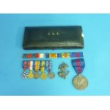 Medals; a Delhi Durbar Medal 1911, silver, together with a miniature group of five medals: Order
