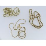 Two 9ct yellow gold ropetwist Chains, 11.8g, together with a narrow 18ct ropetwist chain, 5.7g (3)