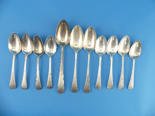 A quantity of assorted silver Flatware, including a George III serving spoon, by John Osborne, - Image 4 of 10