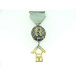 A Masonic Past Masters' Jewel, presented to Bro. LB.Pullin, Nov. 1889, with Euclid drop suspended,
