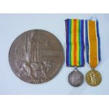 Medals; A W.W.1 pair of medals, British War Medal and Victory Medal, awarded to 555549 Pte. W. C. F.
