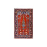 A FINE KASHAN PRAYER RUG, CENTRAL PERSIA approx: 7ft.1in. x 4ft.6in.(215cm. x 137cm.) Very nicely