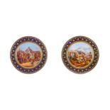 A PAIR OF SEVRES PORCELAIN OUTSIDE-DECORATED CABINET PLATES