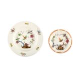 A MARCOLINI MEISSEN SOUP PLATE AND A SAUCER