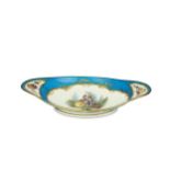 A SÈVRES STYLE BLEU-CÉLESTE GROUND PORCELAIN DISH