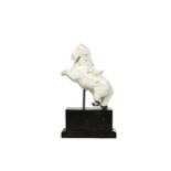 A FRAGMENTARY WHITE DELFT MODEL OF A HORSE