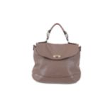 Marni Taupe Leather Top Handle Bag, grained leathe