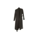 Roland Mouret Black Harper Coat, ribbed wool with