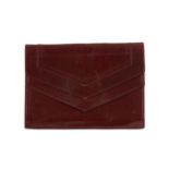 Yves Saint Laurent Burgundy Leather Clutch, 1970s,