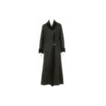 Full Length Black Shearling Coat, button fastening