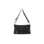 Prada Black Nylon Shoulder Bag, leather trim with