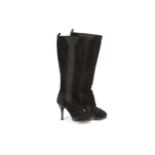 Yves Saint Laurent Knee-High Boots, black suede wi