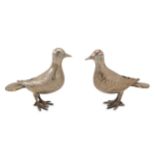 A pair of Arabic 875 standard silver models of birds, possibly Iranian circa 1980