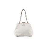 Smythson White Leather Satchel Bag, with stingray