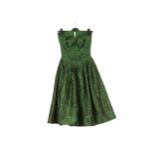 Nina Ricci Green Cocktail Dress, 1950s, jacquard p