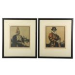 Sir William Nicholson (1872-1949) 'London Types', a pair of coloured prints