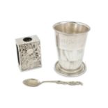A George VI sterling silver collapsible drinking cup, Sheffield 1939 by Roberts & Belk