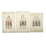 Three late 19th to early 20th Century original designs for stained glass windows