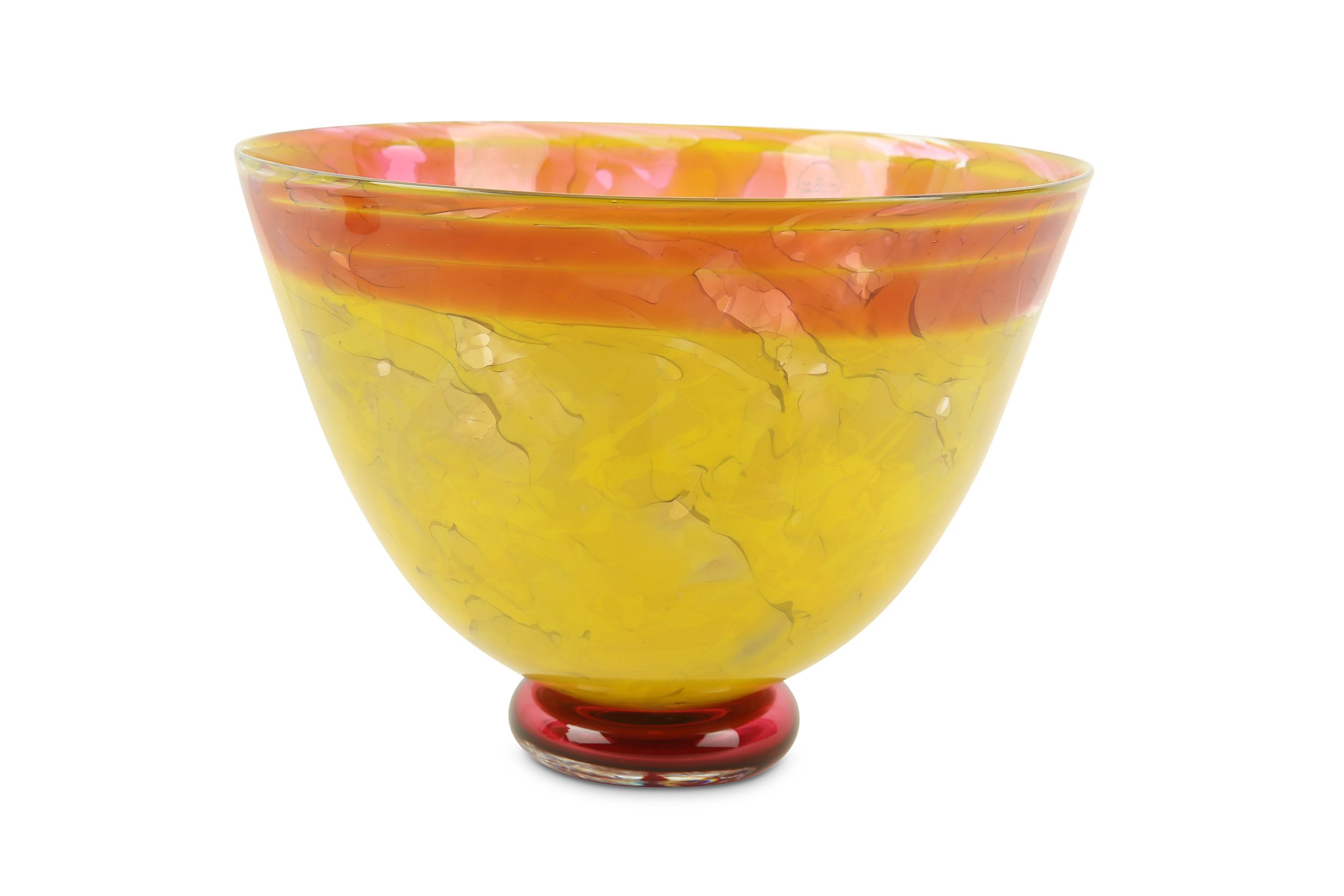 A later 20th Century recycled glass circular bowl