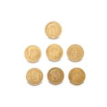 Seven Hungarian 10 Korona gold coins