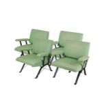 A set of four 1970s to 1980s elbow chairs