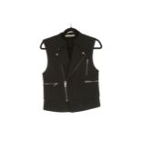 Balenciaga Leather Biker Vest, zip up design with