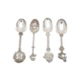 A mixed group of four late 19th/early 20th century Dutch silver spoons