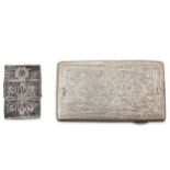 Two silver cigarette cases, including an Egyptian 900 standard silver example