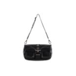 Prada Black Leather Shoulder Bag, flap design with