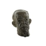 A circa 1940's bronze portrait study of the head of a distinguished gentleman