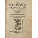 Varro (Marcus Terentius)   De lingua Latina libri tres, printer's woodcut device on title and last