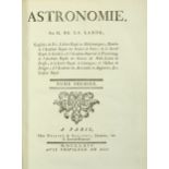 La Lande (Jerome) Astronomie, FIRST EDITION, 2 vol., 36 folding engraved plates, occasional slight