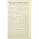 The Mafeking Mail, Special Seige Slip, issued Daily, Shells Permitting, issues 1-152, November 1,