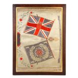 WW1 ERA ROYAL FUSILIERS (CITY OF LONDON REGIMENT) MILITARY SILK EMBROIDERED PANEL