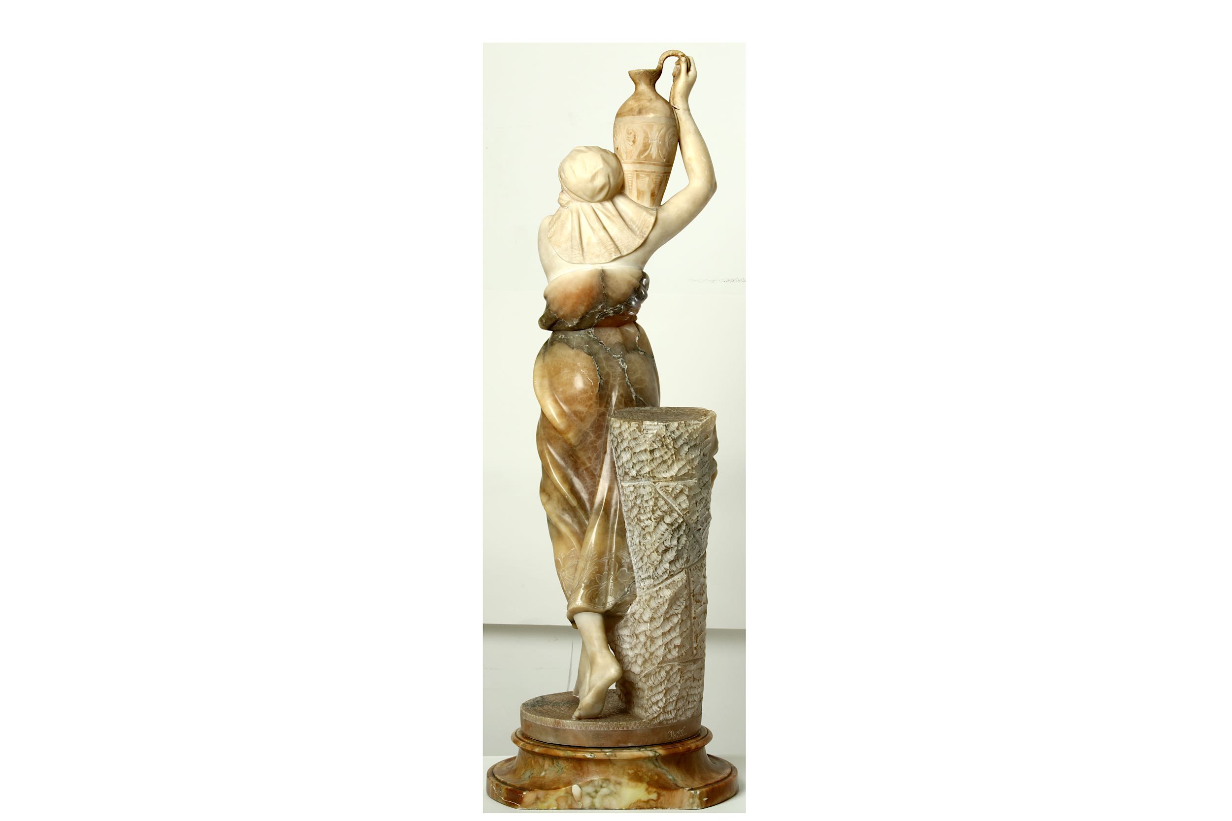 POZZI, AN ITALIAN TWO-TONE ALABASTER FIGURE. - Image 2 of 5