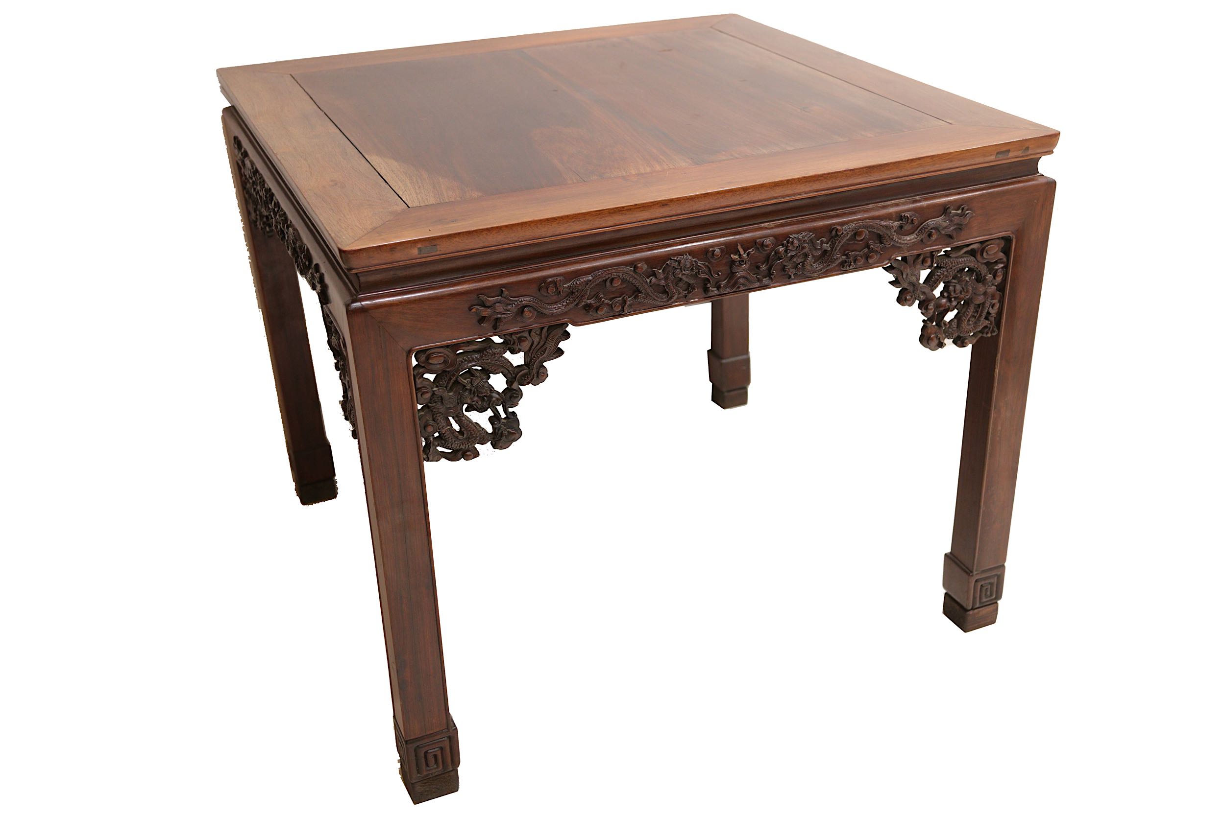 A CHINESE SQUARE HARDWOOD TABLE.
