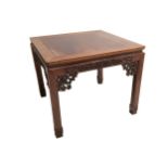 A CHINESE SQUARE HARDWOOD TABLE.