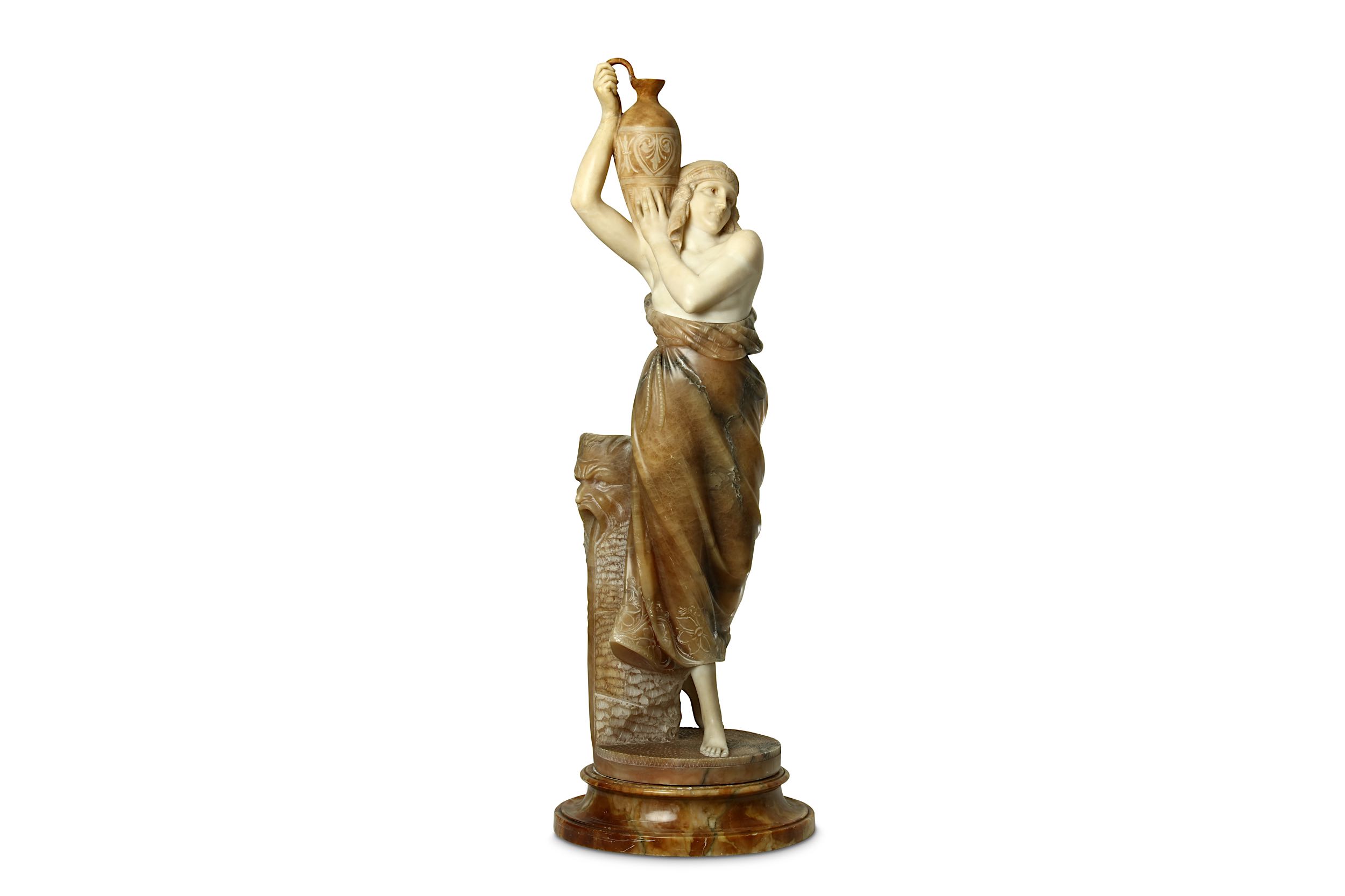 POZZI, AN ITALIAN TWO-TONE ALABASTER FIGURE.