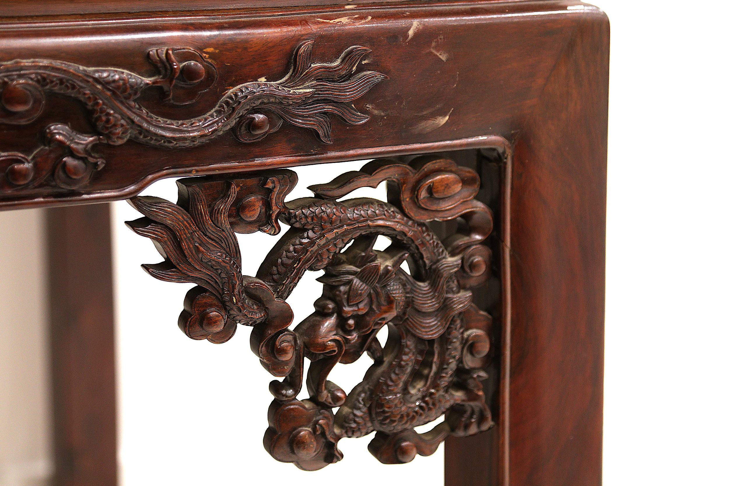 A CHINESE SQUARE HARDWOOD TABLE. - Image 3 of 5