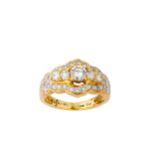 A gold and diamond dress ring